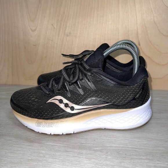Saucony Ride ISO Running Shoes Black/Gold S10514-2 Women's 6 - Picture 1 of 10